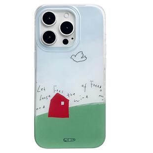 小岛丨放空岛原创设计蓝色绿色mini角双层imd手机壳iphone16promax带拍照键17promax防摔磁吸小众高级ins