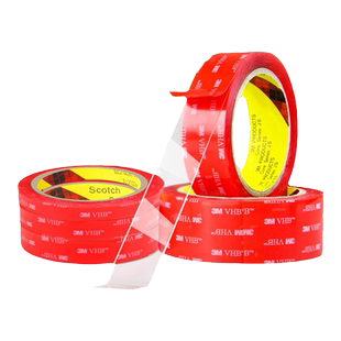 3M透明双面胶VHB™强力粘胶隐形etc耐高温无痕固定墙面相框diy泡棉背胶魔术贴纳米胶汽车专用