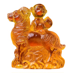 淘运灵阁白泽封侯琉璃摆件属蛇人2026年吉祥物生肖蛇吊坠手链饰品