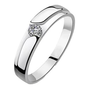 PT950纯铂金进口D色莫桑石情侣对戒错位微镶结求婚送女友礼物ins