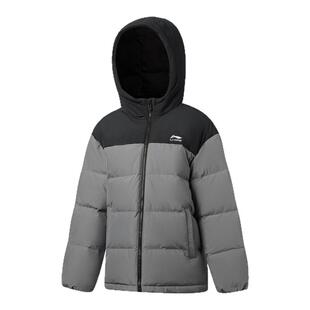 热返|李宁儿童小火山短羽绒服男女2026新款秋冬保暖外套冬季鸭绒
