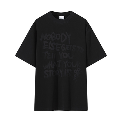 SANBAI雾面朦胧字母印花短袖