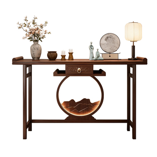 玄关柜入户正对门条案客厅隔断柜带灯高级感玄关置物架家用窄条桌