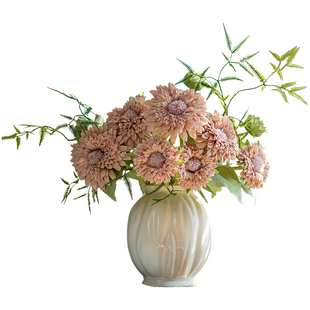 【掬涵】仿真向日葵花束摆件客厅桌面艺术假花手捧花小熊道具装饰