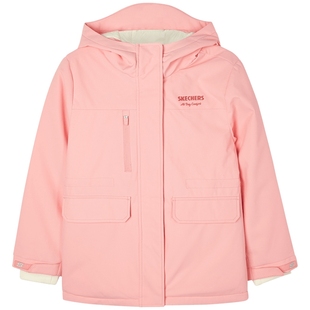 斯凯奇outlets童装女童中长款羽绒服冬季儿童新款梭织外套