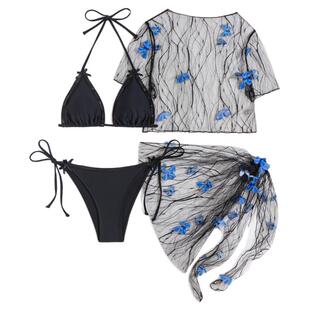 性感分体泳衣2026比基尼四件套显瘦显白纯欲风三点式辣妹海边度假