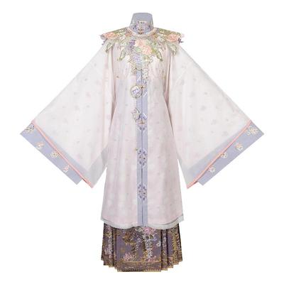 桔屿汉服女明制【紫雾青藤】云肩对襟大袖衫织金仿妆花马面裙春秋