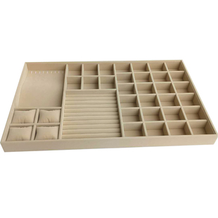 订制实木绒布抽屉内置首饰盒收纳项链戒指耳钉饰品托盘饰品盒DIY