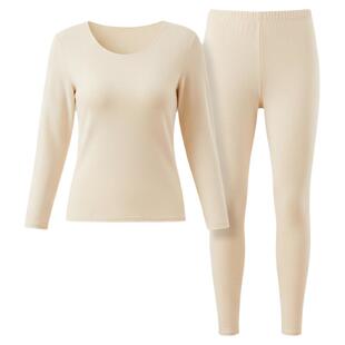 七色纺羊绒蚕丝保暖内衣套装【李沁同款】德绒莱赛尔秋衣秋裤男女