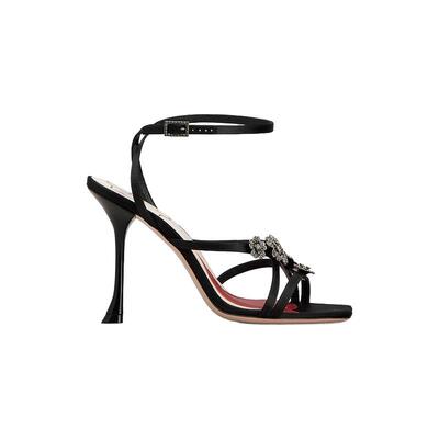【礼物】Roger Vivier/RV女鞋Efflorescence织物细跟高跟凉鞋