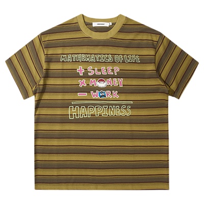 UNDERBOBO宽松慵懒条纹短袖T恤女