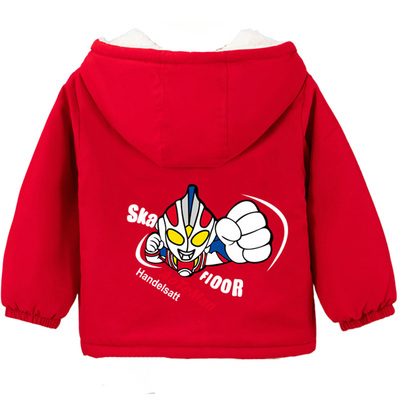 男童秋冬加绒加厚保暖上衣外套