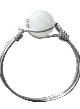 货翡翠999足银女细款戒指手工