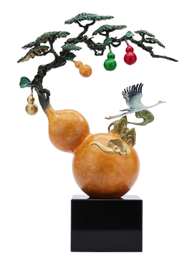 彩铜葫芦摆件《福禄安康》