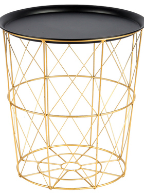 网红铁艺沙发边角几小储物摆件