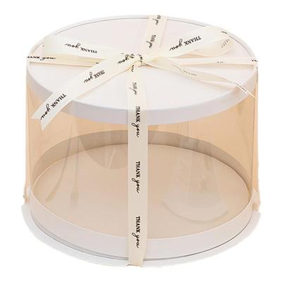 透明蛋糕盒6六8八10十12寸圆形生日蛋糕盒子双三层加高烘焙包装盒