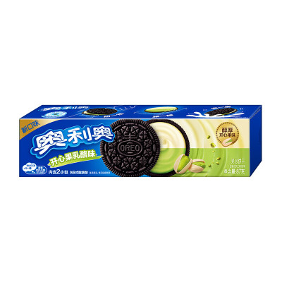 【新品】奥利奥（Oreo）夹心饼干开心果乳酪味87g休闲零食下午茶