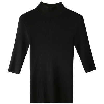 紧身立领上衣夏季短袖针织衫