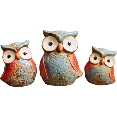 可爱趣味釉面陶瓷摆件