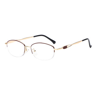 时尚半框老花眼镜女款高清超轻便携防蓝光显年轻女士老人老光眼睛