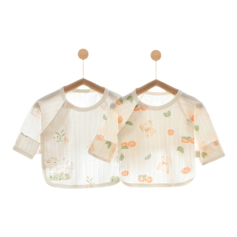 贝乐咿夏季新生婴儿偏襟半背衣
