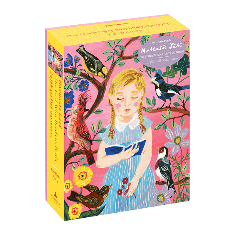 英文原版 Nathalie Lété the Girl Who Reads to Birds 500-Piece Puzzle 给小鸟读书的女孩 500片拼图 英文版 进口英语书籍