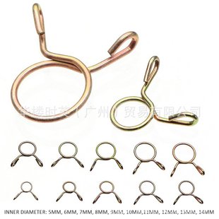 126PCS盒装 单钢丝镀锌卡簧喉管环油管卡扣跨境水抱管卡箍卡气夹箍