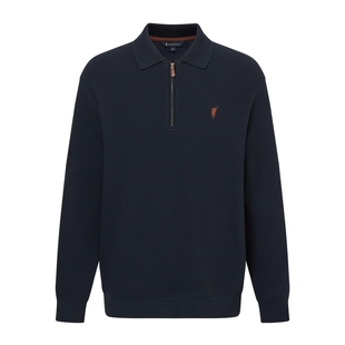 POLOWALK男装卫衣2025秋季新品华夫格半拉链休闲百搭翻领套头上衣