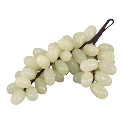 新中式白玉石葡萄室内水果摆件