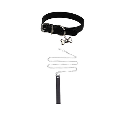 夜锁心笼*Puppy小狗猫项圈男女皮质choker带牵引可定制刻字k9颈环