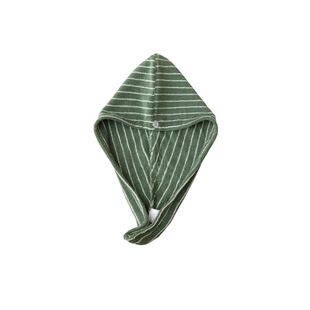 WENSHUO 简约细条纹速干吸水纯棉成人干发帽家用长绒棉柔软干发巾