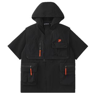 章昊同款丨新机服 FILA FUSION斐乐潮牌上衣两件套夏季短袖衬衫男