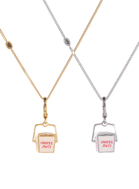 boshuolin juicy潮立体印花字母可打开外卖盒子水饺吊坠挂饰项链