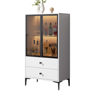 实木玻璃门酒柜客厅靠墙展示柜2026新款家用轻奢小型餐边柜储物柜