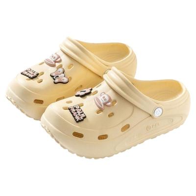 大嘴猴夏季洞洞鞋凉鞋男家用防滑外穿厚底轻便情侣静音防臭鞋女