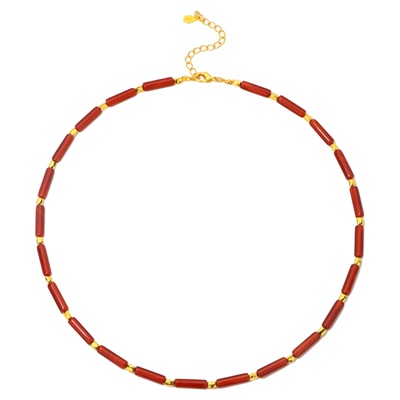 【立享88折】Neverfar象阳而生系列红玛瑙金运长虹项链女款