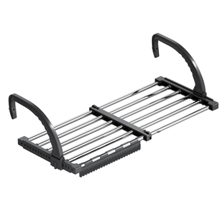 阳台晾衣神器防盗窗护栏窗外晾衣架窗户晾晒杆窗台栏杆折叠晒鞋架