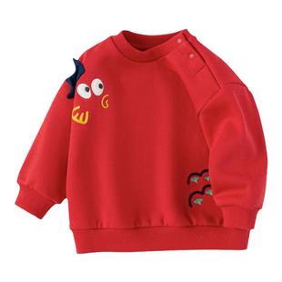 巴拉巴拉婴儿长袖t恤宝宝打底衫男童卫衣儿童拜年服加绒秋冬童装