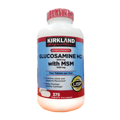 现货 美国KIRKLAND Signature盐酸氨基葡萄糖维骨力+MSM润滑375粒