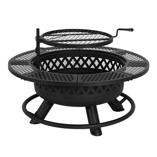 户外工匠烧烤炉庭院多功能围炉煮茶桌套装烧烤架柴火灶烤火炉取暖