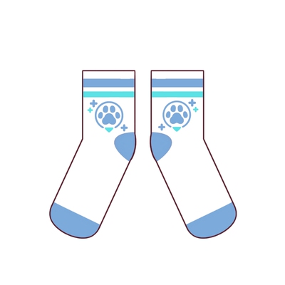 [Fur-Paw]中筒袜Furry周边袜子白袜爪袜可爱福瑞兽设绒爪实验室