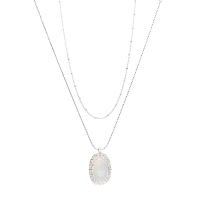 SOFTROOM蕾丝天然玉髓双链项链