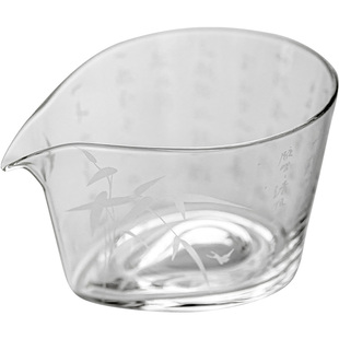 言和堂  诗文玻璃公道杯家用匀杯单个公杯功夫茶具透明分茶器茶海