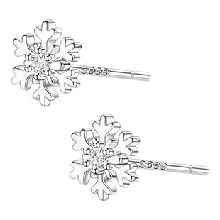 999纯银针雪花耳钉女养耳洞睡觉免摘耳环2026新款爆款简约耳饰