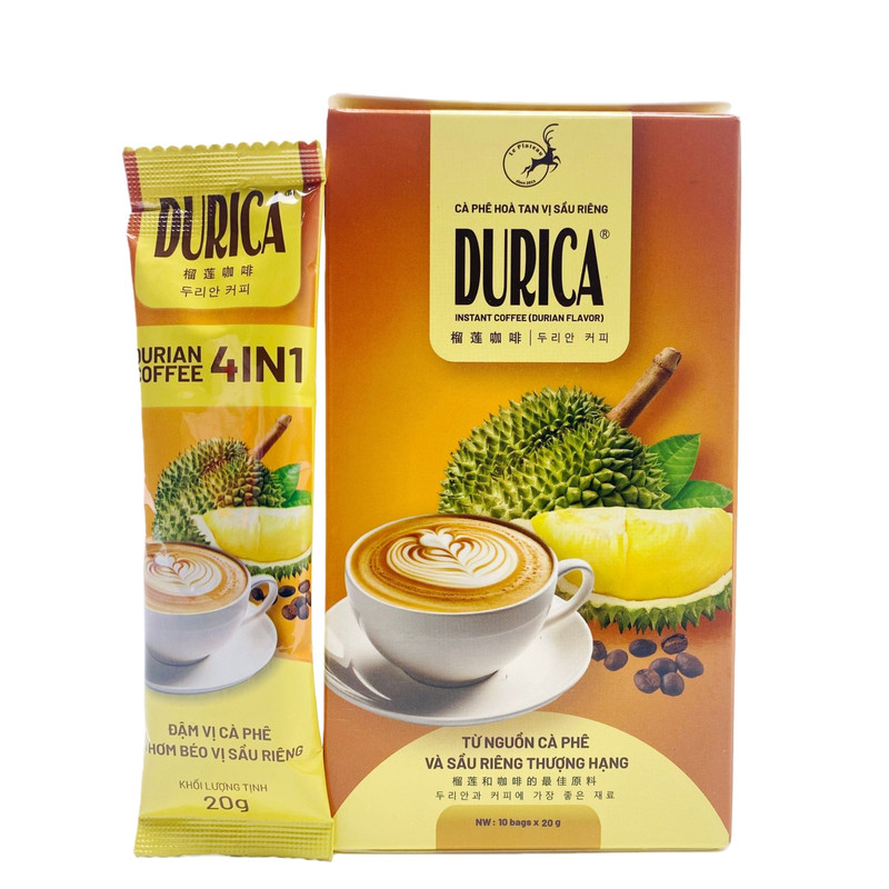 DURICA越南原装正品进口三合一速溶咖啡盒装提神办公浓郁榴莲味