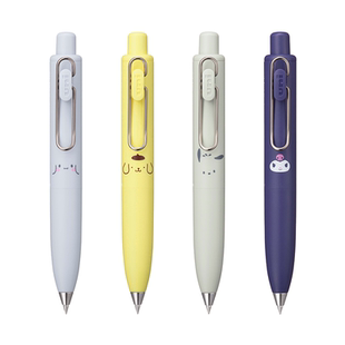 uni三菱铅笔小浓芯胖三丽鸥家族限定高颜值便携水笔按动式可换芯低重心速干顺滑黑色笔学生党萌系礼物中性笔