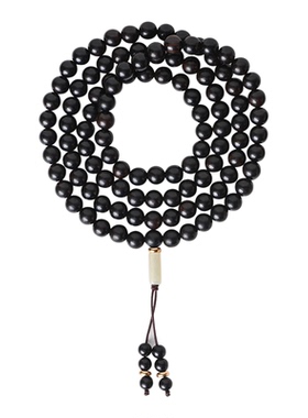 黑檀木108颗佛珠手链和田玉多圈