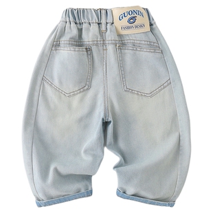 男童牛仔裤2026新款春秋薄款男孩韩版洋气百搭阔腿裤宝宝春装裤子