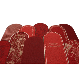 2024新款地垫入户门垫进门口玄关除尘丝圈脚垫可裁剪红色喜庆地毯