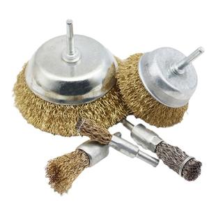 钢丝刷磨头电动角磨机刷头手电钻平行不锈钢除锈神器抛光轮打磨头